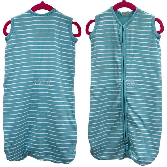 Hanna Andersson Turquoise Striped Organic Cotton Sleep Sack 0-3 Months - Picture 4 of 4